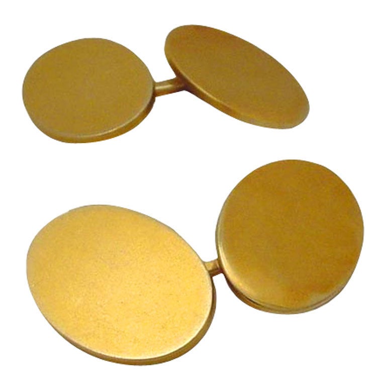 CARTIER Oval Cuff Links Gold For Sale