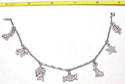 Seven Charm Diamond Platinum Bracelet