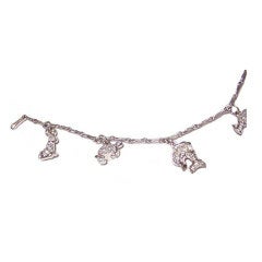 Seven Charm Diamond Platinum Bracelet