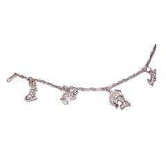 Seven Charm Diamond Platinum Bracelet 