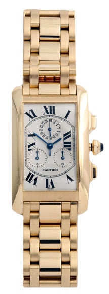 CARTIER Tank Americaine Chrono Gold For Sale 1