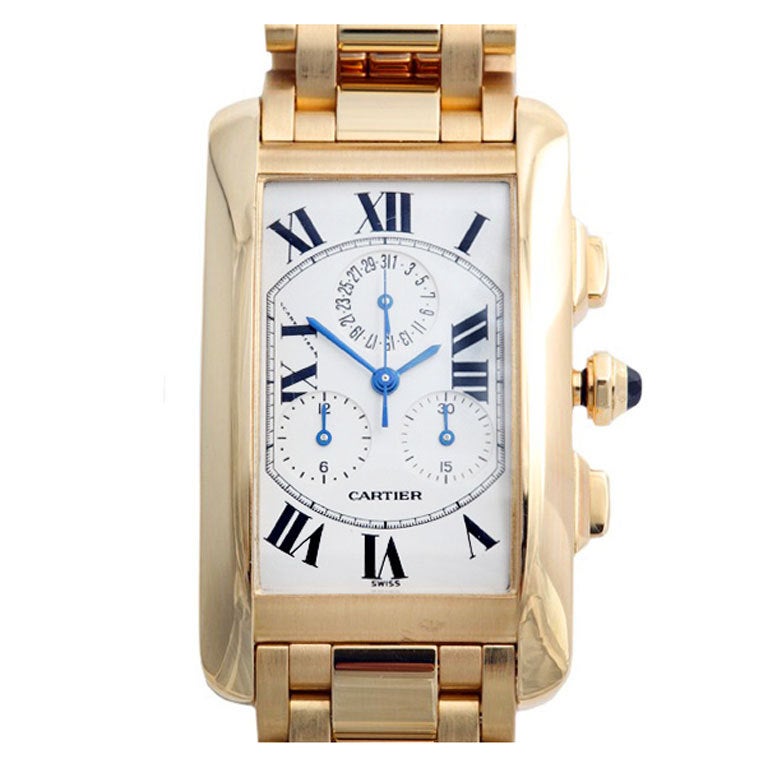 CARTIER Tank Americaine Chrono Gold For Sale