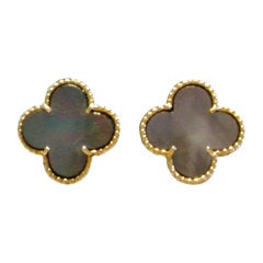 VAN CLEEF Alhambra Black Mother of Pearl Earrings
