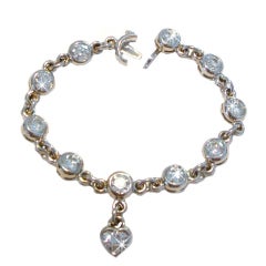 Diamond Heart Charm Bracelet