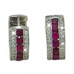 Diamond and Ruby Earrings