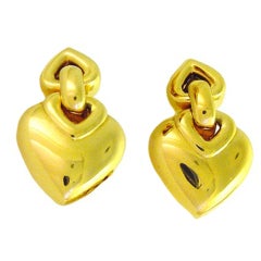 BULGARI Gold Doppio Cuore Earrings