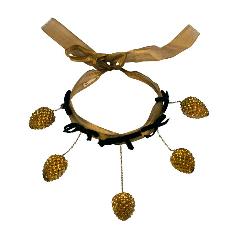 Schiaparelli Haute Couture Pine Cone Necklace, Jean Schlumberger For Sale