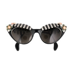 House of Schiaparelli  Surreal Black Cabana Awning Glasses