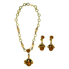 House of Schiaparelli Topaz and Rhinestone Victorian Revival Set 10