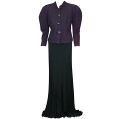 Vintage Schiaparelli Haute Couture Black Changeant Faille Evening Jacket