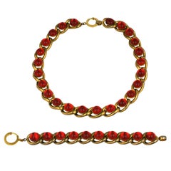 Schiaparelli Haute Couture Deco Parure en rubis cabochon