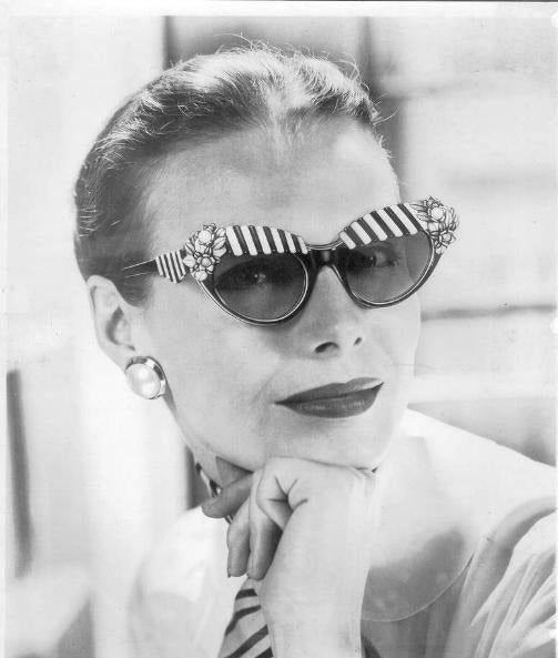 House of Schiaparelli Black and White Cabana Awning Glasses 3