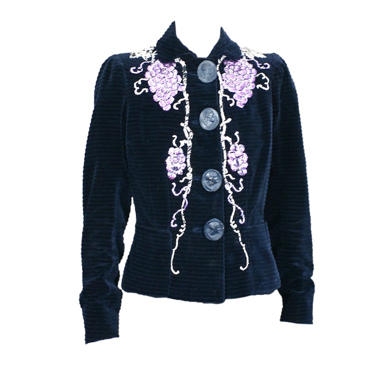 Extraordinary Elsa Schiaparelli Haute Couture Evening Jacket For Sale