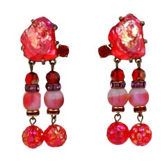 House of Schiaparelli Orange Lava Earrings