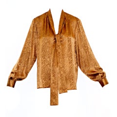 Yves Saint Laurent rive gauche Python Print Silk Blouse