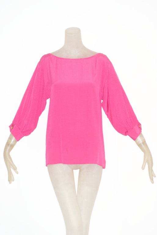 Yves Saint Laurent rive gauche Pink Peasant Tunic