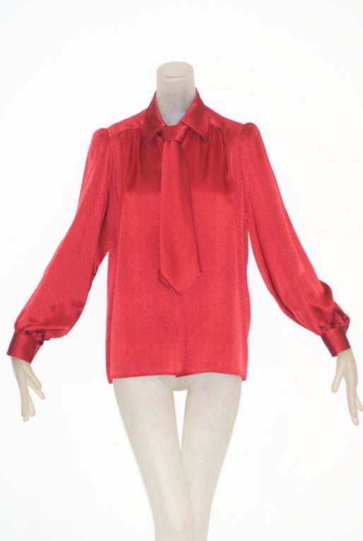 Yves Saint Laurent rive gauche Silk Blouse with Tie