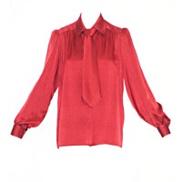 Yves Saint Laurent rive gauche Silk Blouse with Tie