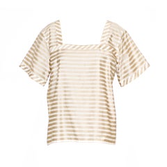 Vintage Yves Saint Laurent rive gauche Tobacco and Cream Striped Top