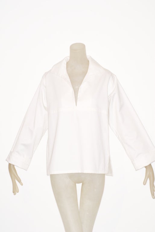 Yves Saint Laurent rive gauche White Smock Top