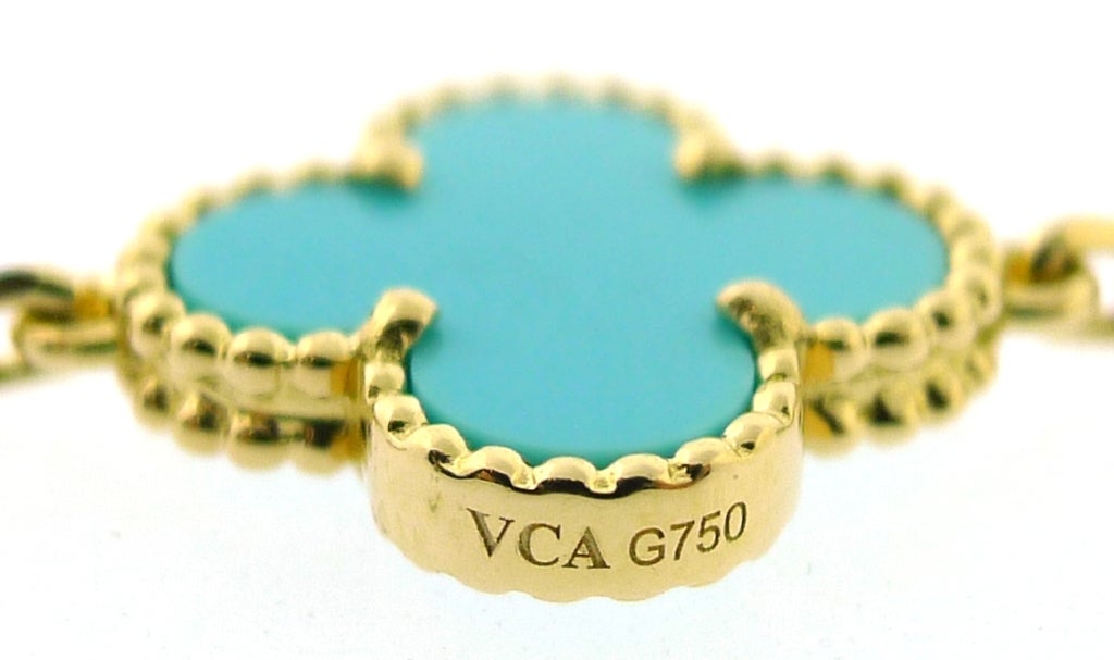 Women's VAN CLEEF & ARPELS Alhambra Turquoise Gold Necklace