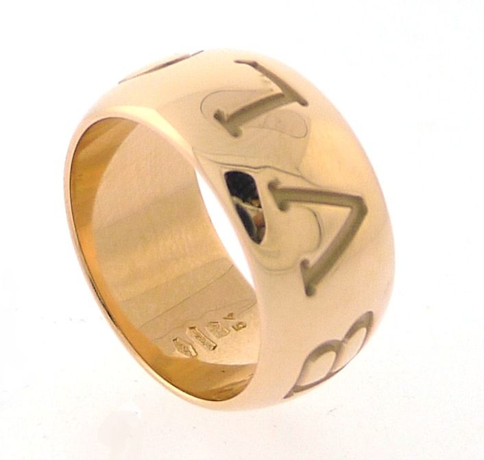 BULGARI Monologo Pink Gold Ring In Excellent Condition In Los Angeles, CA