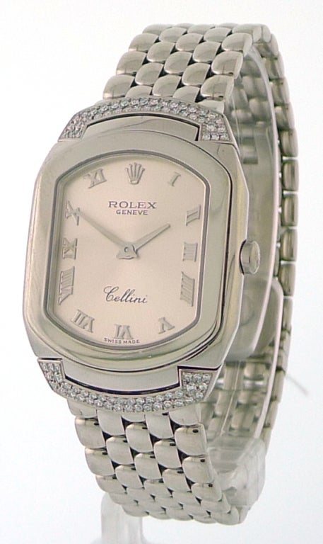 Brand Name: Rolex
Style Number: 6692/9
Series: Cellini Cellissima
Style (Gender): Women's
Case Material: White Gold
Dial Color: Pink/Salmon
Movement: Quartz
Functions: Hours, Minutes
Crystal Material: Sapphire Crystal -
Case Diameter: 25.0