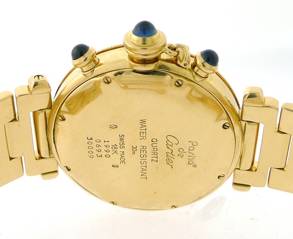 Women's or Men's CARTIER 'Pasha' Chronograph Yellow Gold Watch
