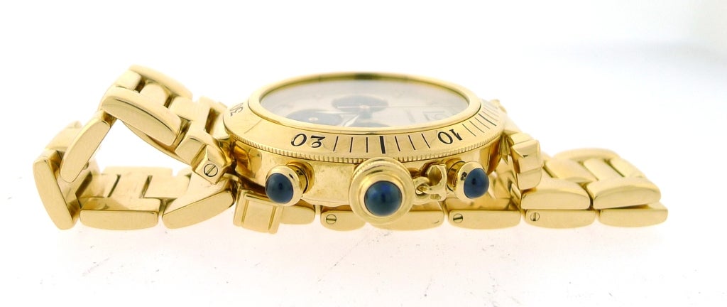 CARTIER 'Pasha' Chronograph Yellow Gold Watch 1