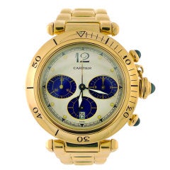 CARTIER 'Pasha' Chronograph Yellow Gold Watch