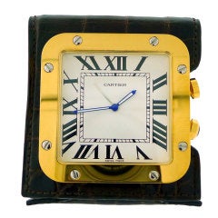 CARTIER 'Santos de Cartier" Travel Alarm Clock