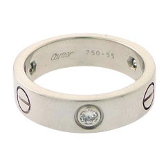 CARTIER Love Ring Diamond White Gold Size 55 (7) with Box