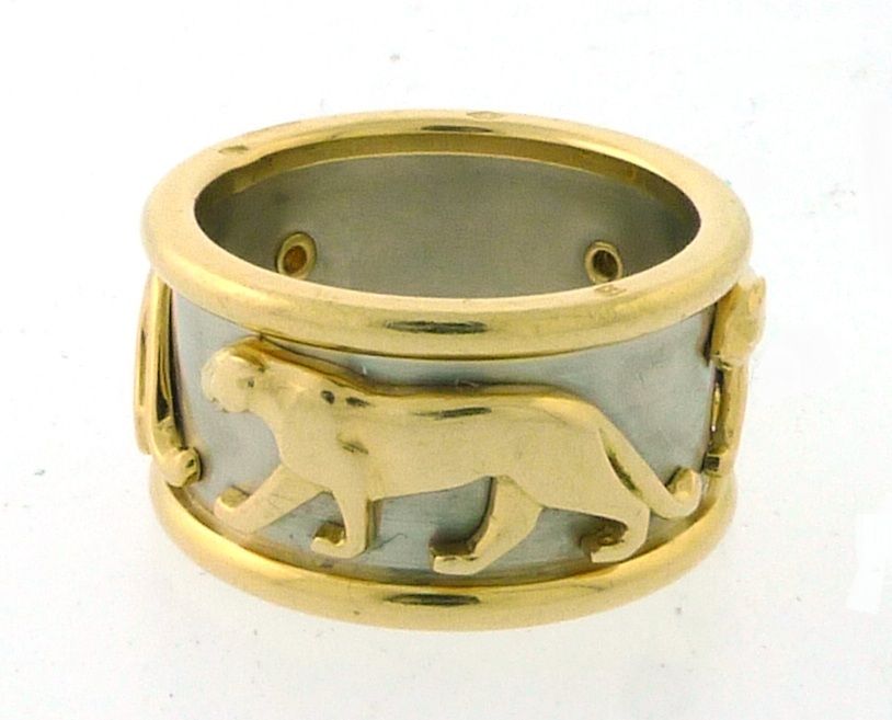 Women's CARTIER Panthere Yellow & White Gold Ring