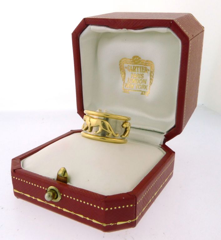 CARTIER Panthere Yellow & White Gold Ring 1