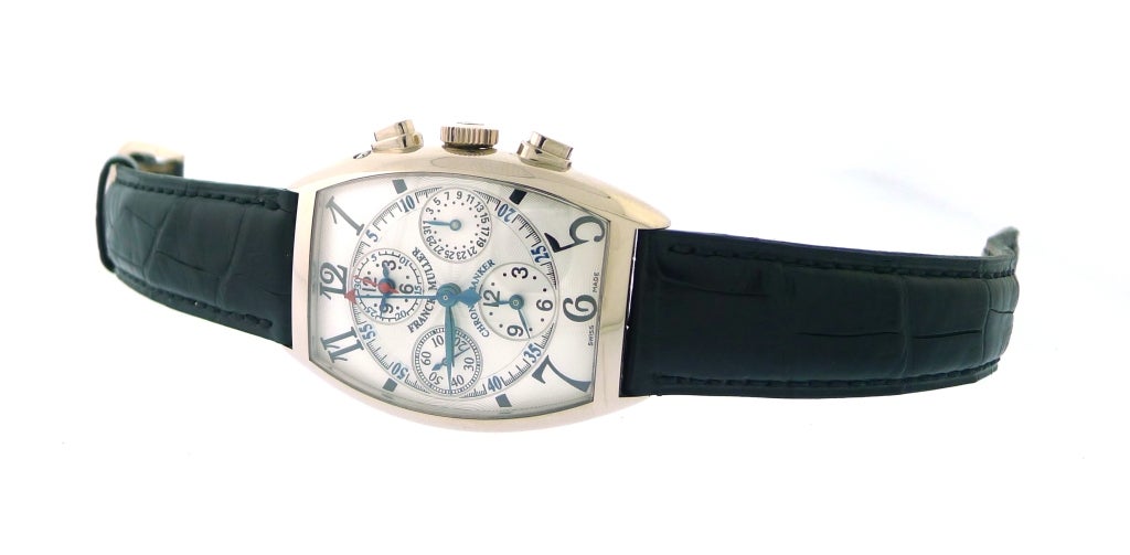 Women's FRANCK MULLER White Gold Chronobanker Chronograph Watch with Date and Three Time Zones