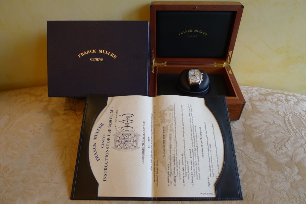 FRANCK MULLER White Gold Chronobanker Chronograph Watch with Date and Three Time Zones 4