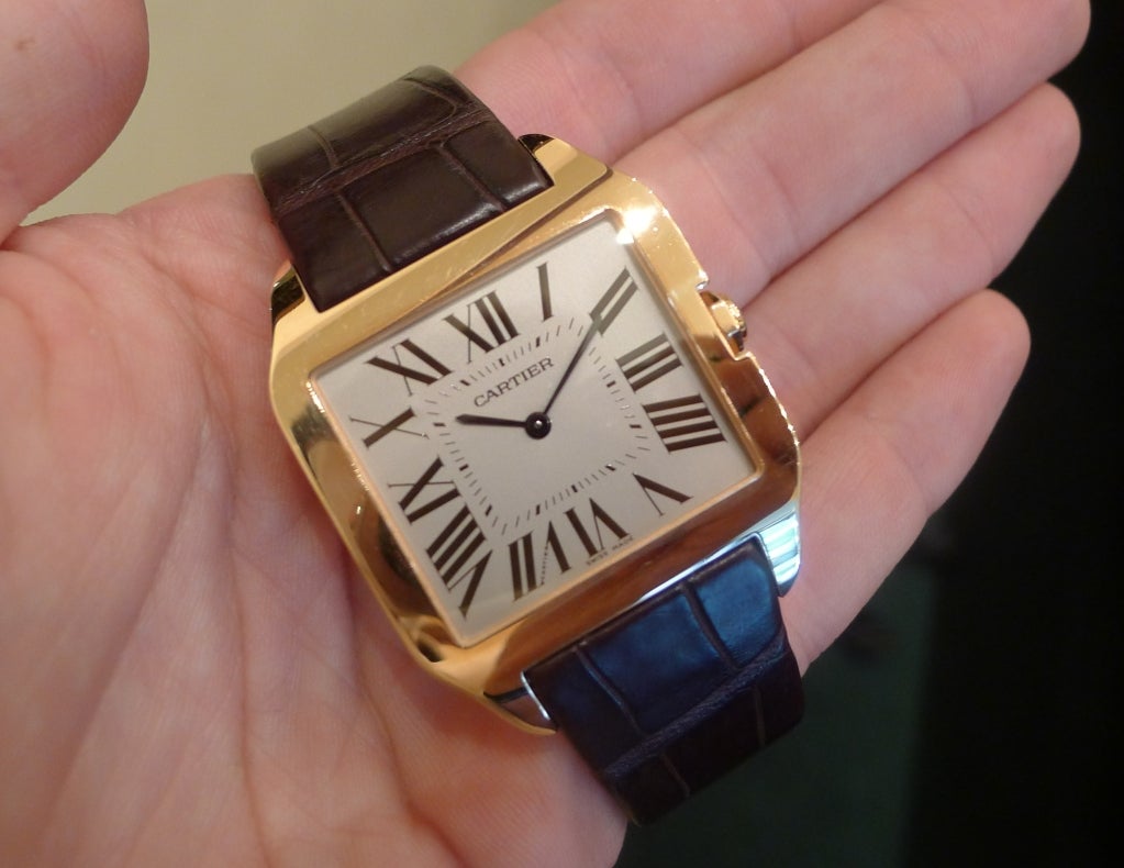 Men's CARTIER Rose Gold Santos Dumont Wristwatch