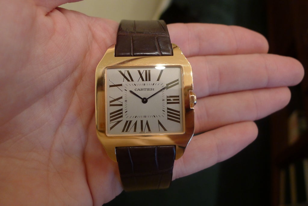 CARTIER Rose Gold Santos Dumont Wristwatch 1