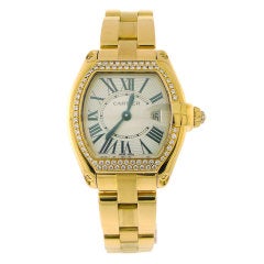 CARTIER Lady's Yellow Gold and Diamond Bezel Roadster