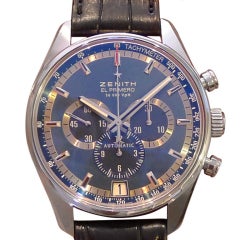 ZENITH Stainless Steel Charles Vermot El Primero Automatic Chronograph Wristwatch with Date