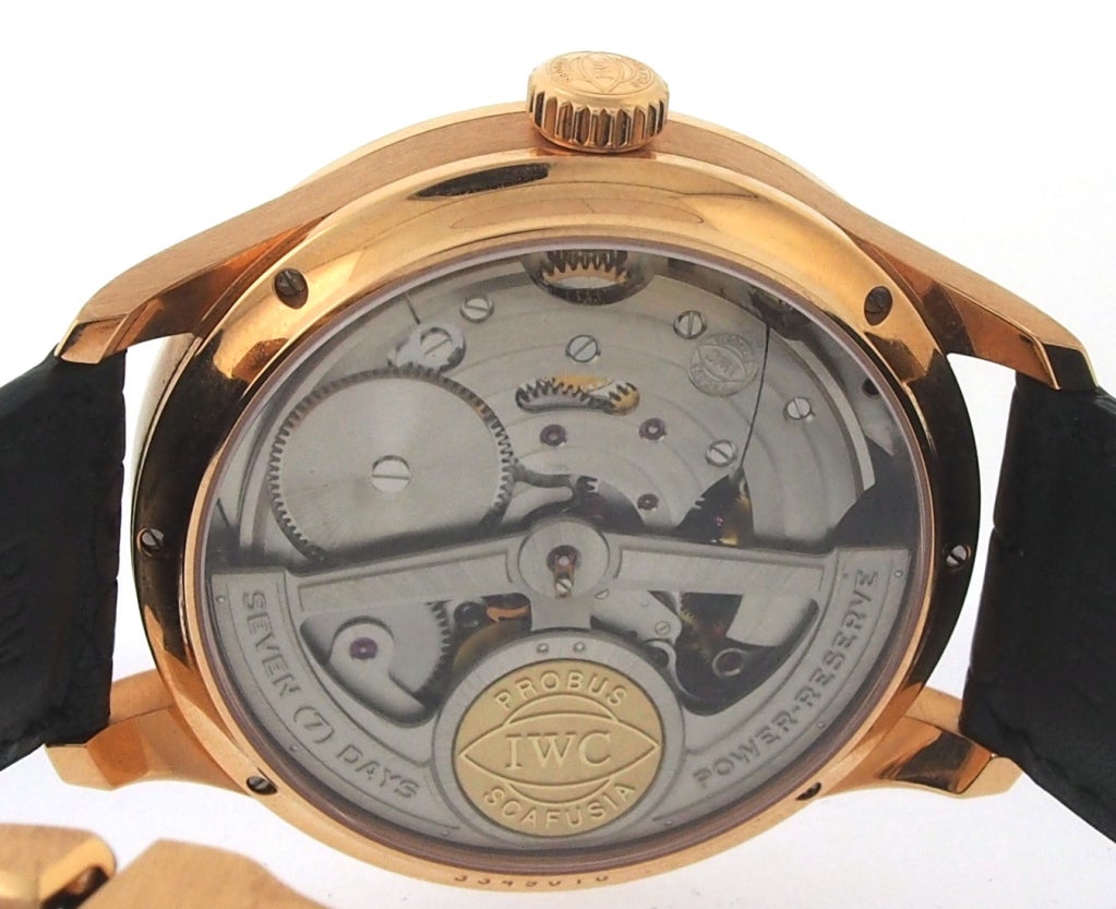 Men's IWC Oversized Rose Gold Portuguese Tourbillon Mystere Wristwatch