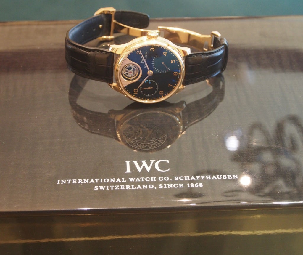 IWC Oversized Rose Gold Portuguese Tourbillon Mystere Wristwatch 2