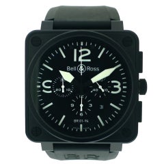 BELL & ROSS Carbon Finish Stainless Steel Chronograph Ref BR 01-94