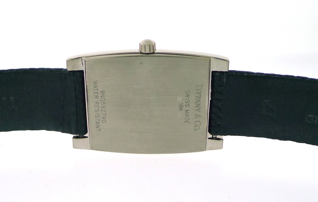 Tiffany and Co White Gold Rectangular Wristwatch at 1stdibs