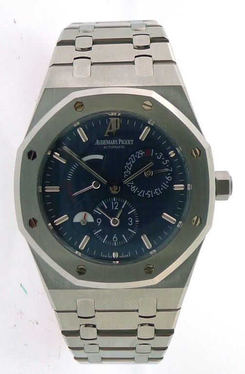 Men's AUDEMARS PIGUET Stainless Steel Royal Oak Power Reserve Dual Time Wristwatch