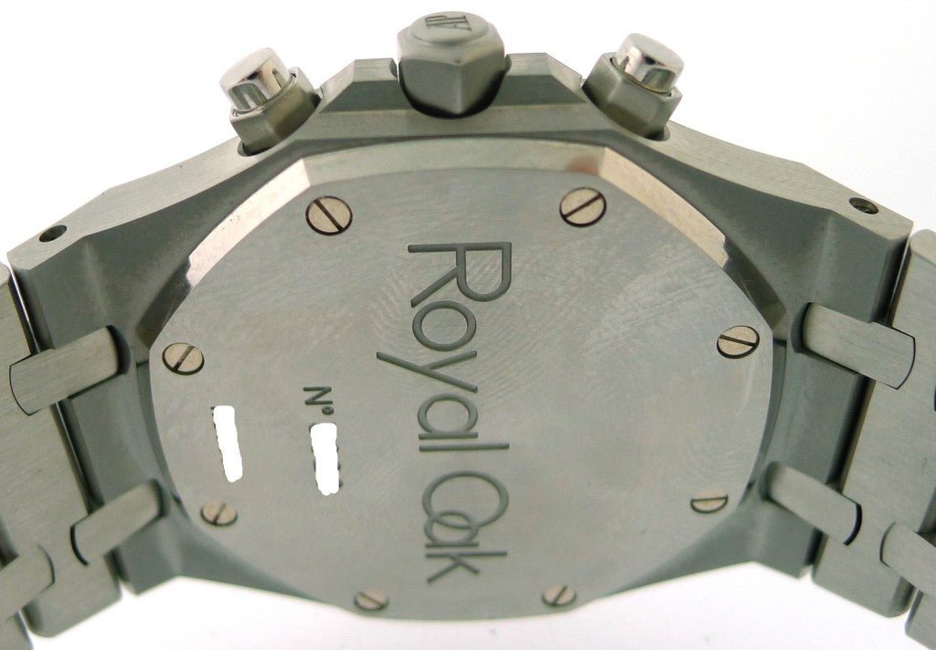 AUDEMARS PIGUET Stainless Steel Royal Oak Chronograph Blue Dial Wristwatch 3