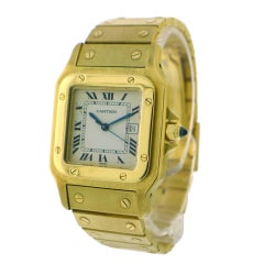 CARTIER Yellow Gold Santos Mid-Size Automatic Wristatch