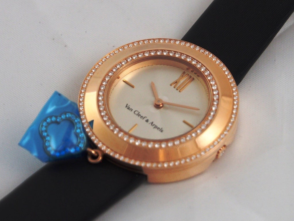 VAN CLEEF & ARPELS Rose Gold and Diamonds Charms Watch 2