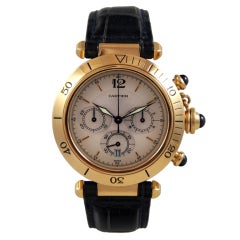 CARTIER Yellow Gold Pasha Chronograph Quartz Wristwatch