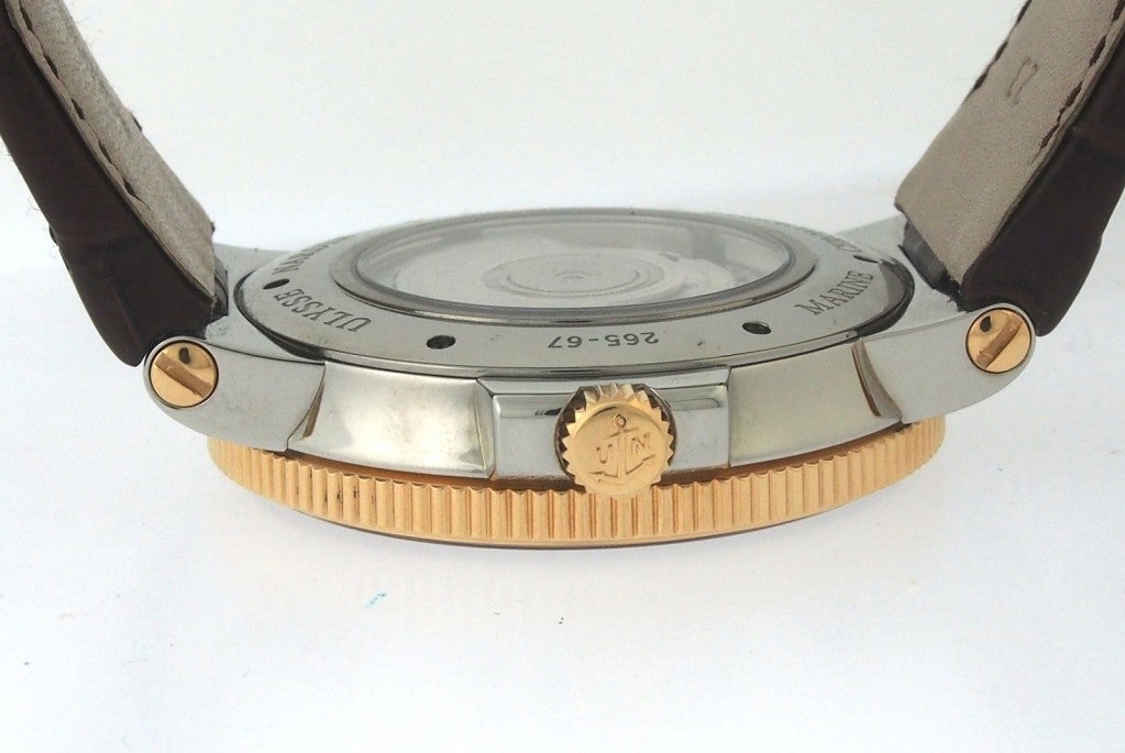Men's Ulysse Nardin Steel and Rose Gold Maxi Marine Chronometer